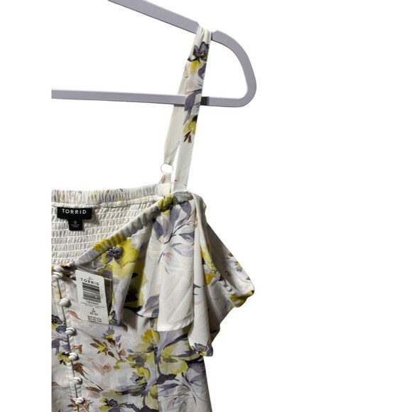 Torrid Cold Shoulder Chiffon Blouse Womens Torrid Size 3 Adjustable Straps - Picture 7 of 12